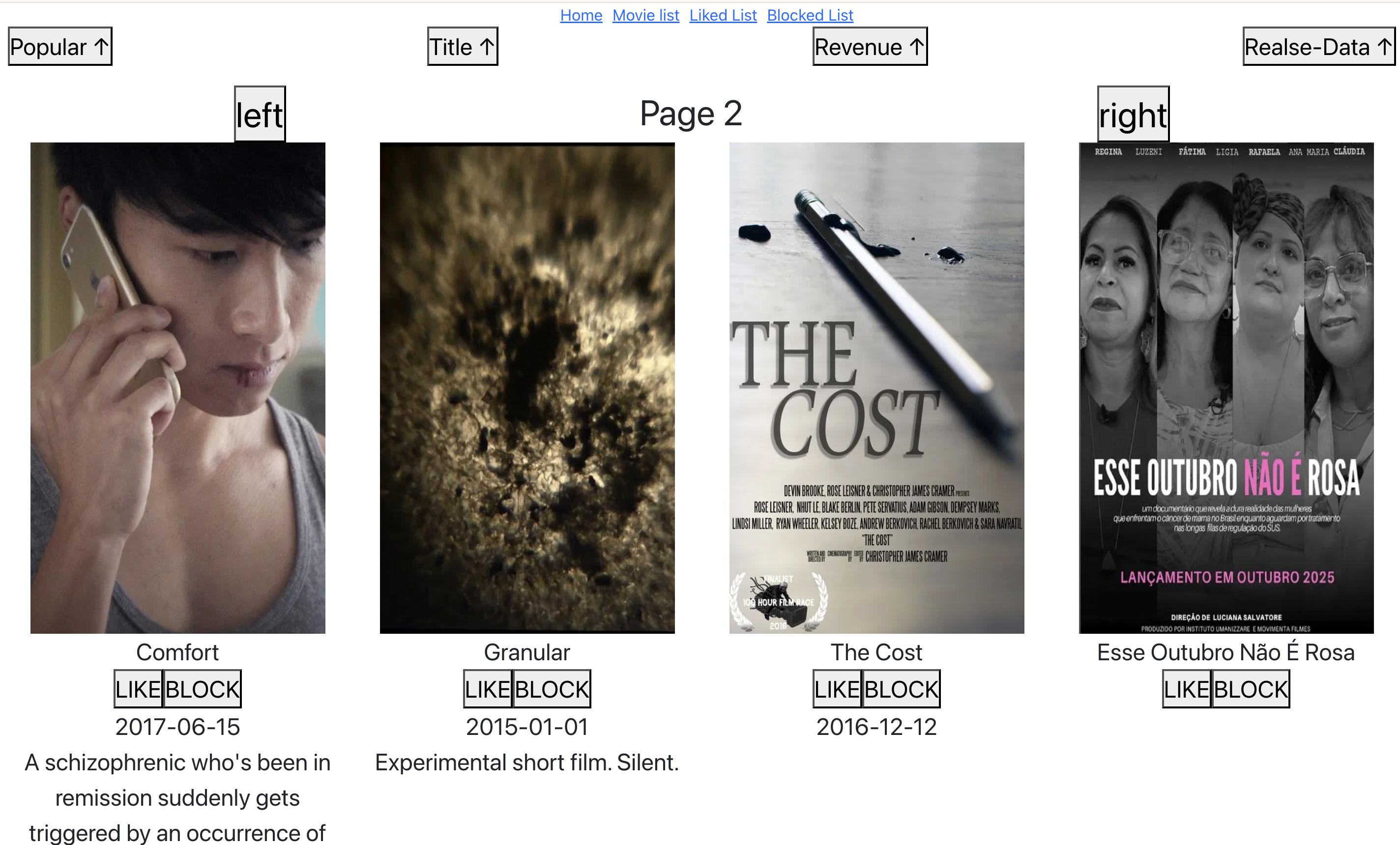 Movie List Application